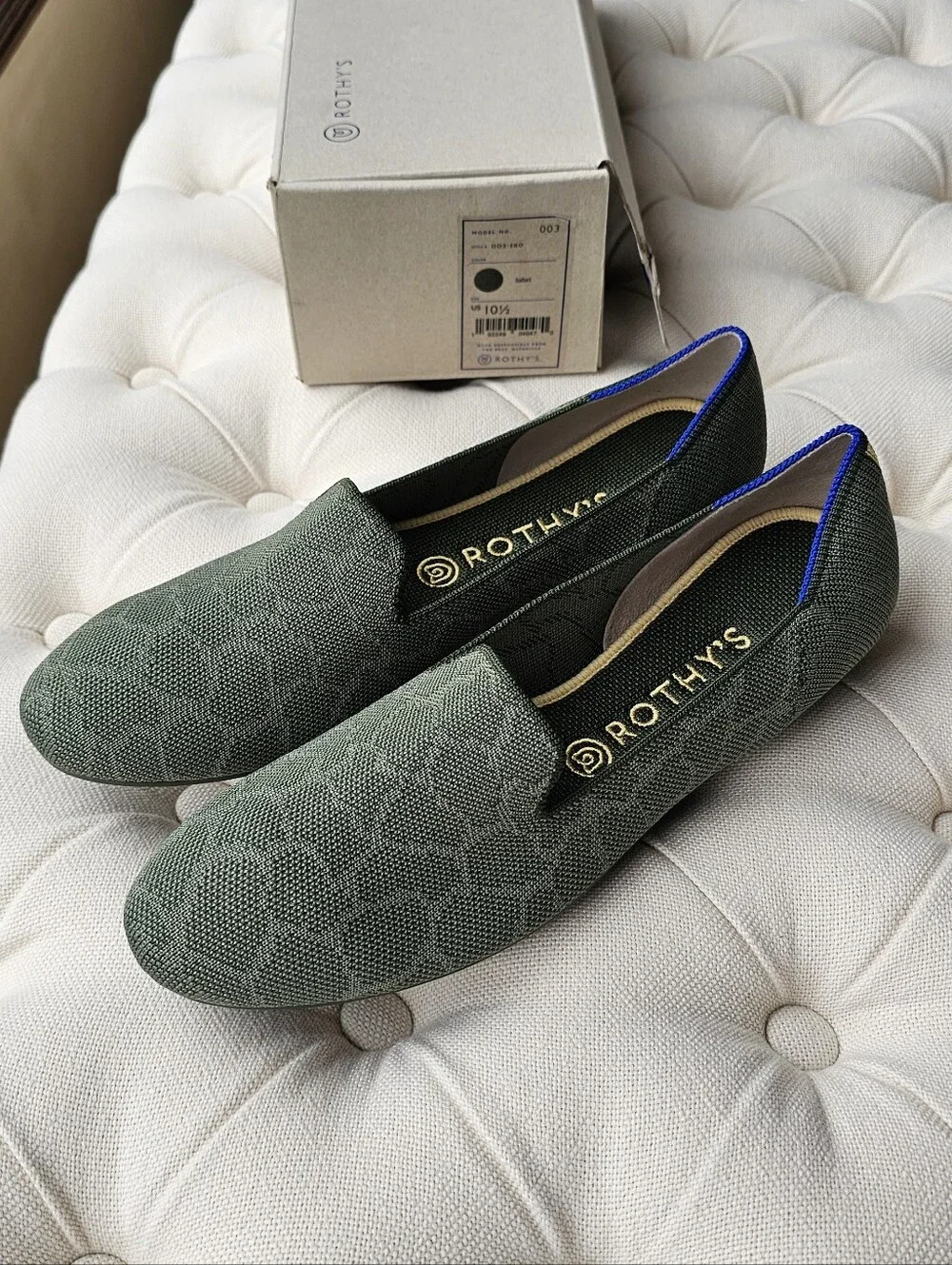 New! Rothy's Sz 10.5 Loafers Womens Flats Giraffe Safari Green Rothys Shoes